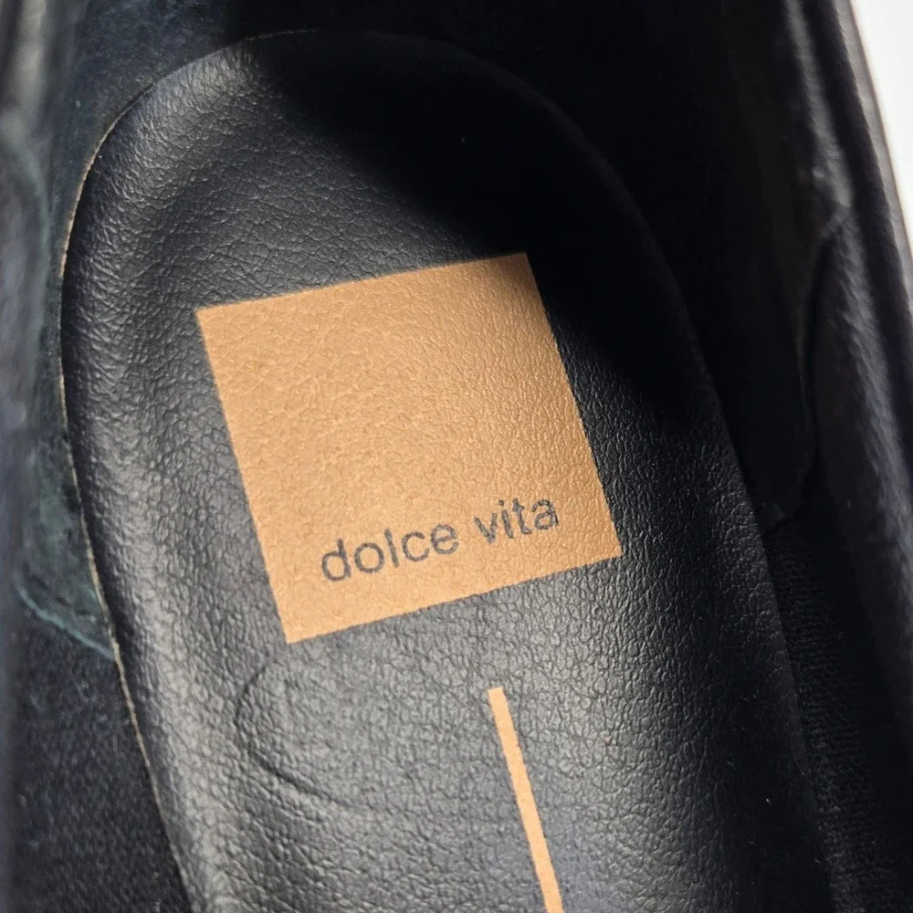 Dolce Vita Loafers 9 Haris Black Leather Chain Lug‎ Sole Chunky Platform Revolve